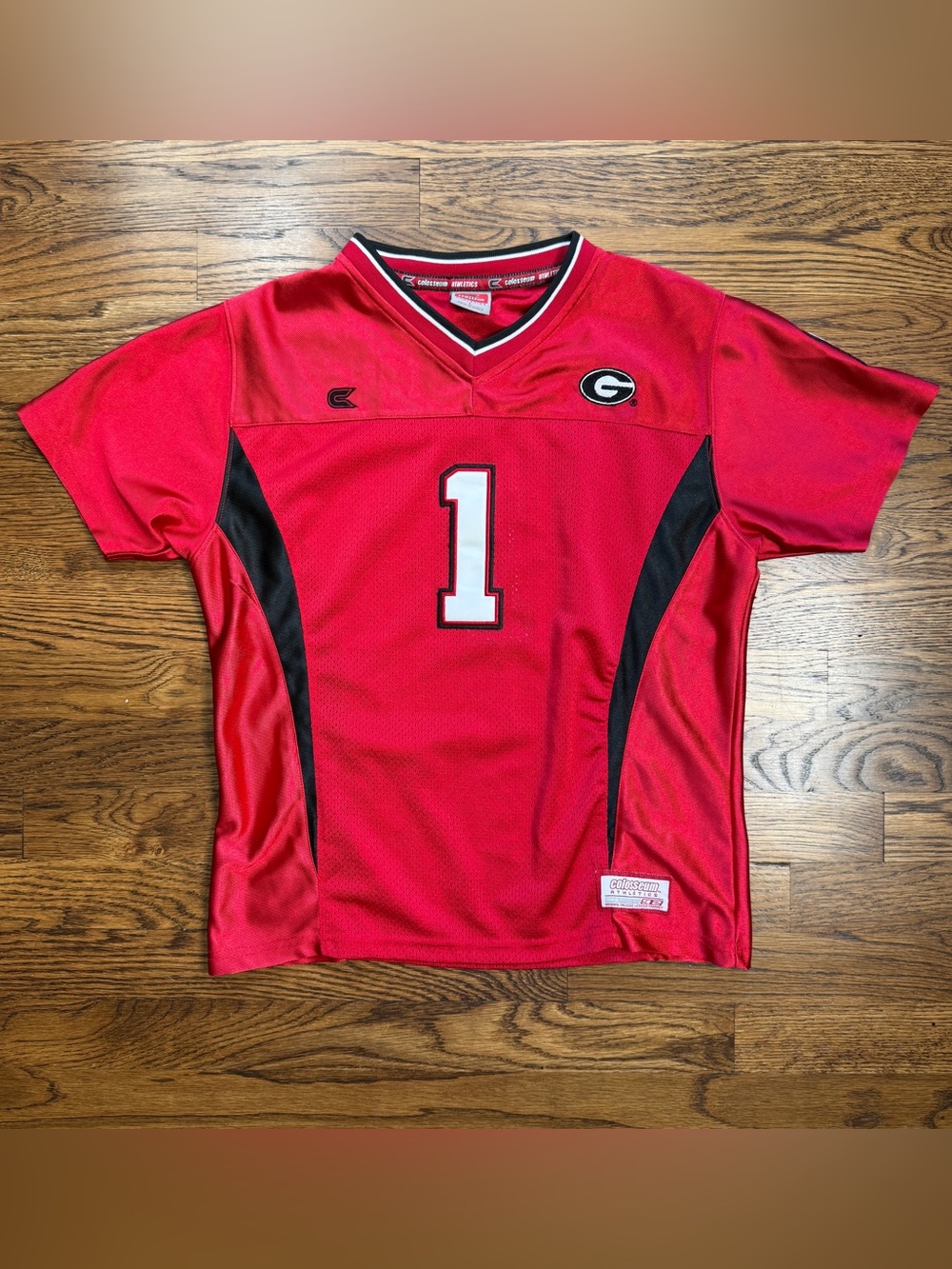 Colosseum Athletics Boys Large Georgia Bulldogs College Football Red Jersey